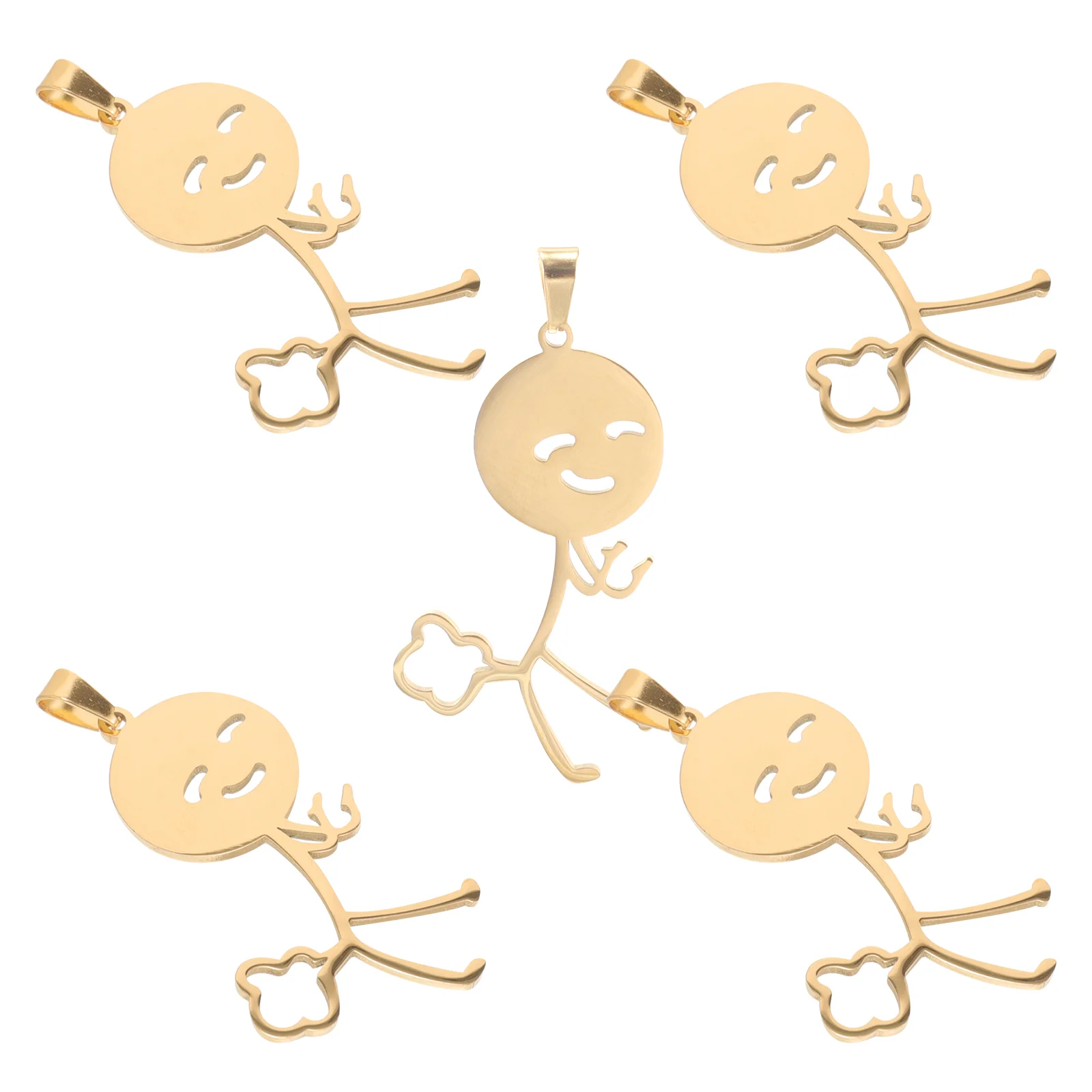 

5pcs Stainless Steel Charms Figure Pendant Jewelry Making Charms Figure Theme Charms