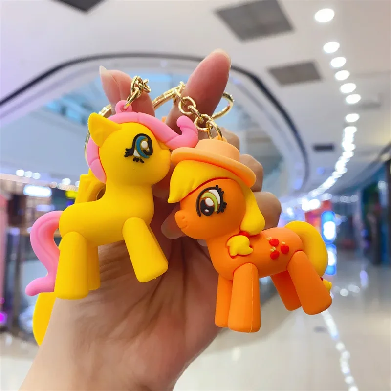 Hasbro漫画小さなポニーのユニコーンキーホルダー、アニメフィギュア