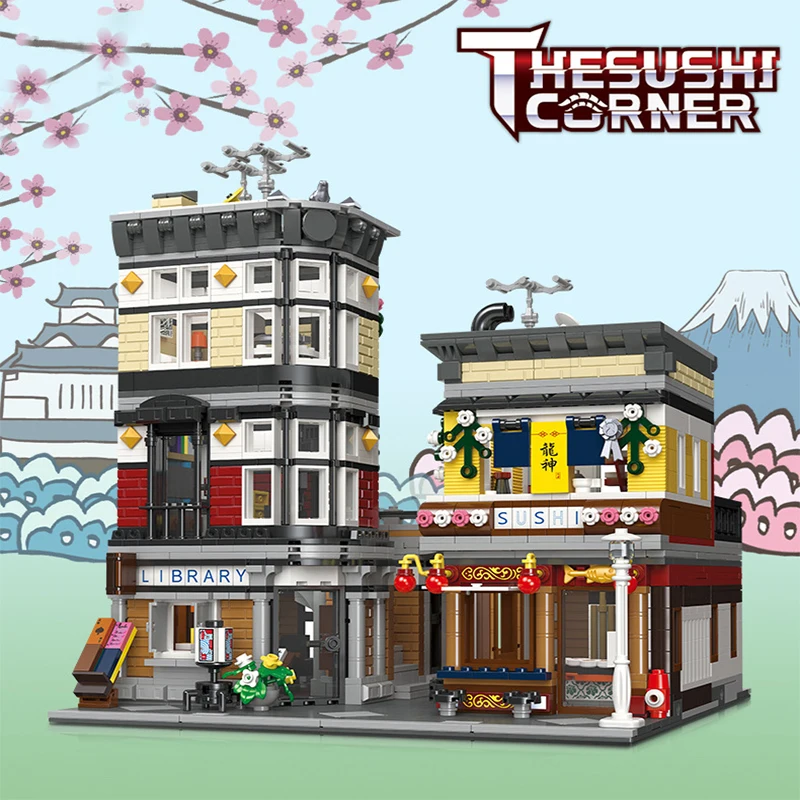 Japanese Sushi Restaurant MOC 89127 City Street View Series Building Blocks Bricks Toys 2662pcs Kids Birthday Gift Set | Игрушки и хобби