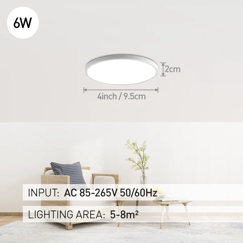 panel ceiling lights 1cm Ultra-thin Led Ceiling Lamps Bedroom Ceiling Light Panel Light For Living Room Kitchen Cold Warm White 6/9/13/18/24W 85-265V flat led light LED Panel Lights