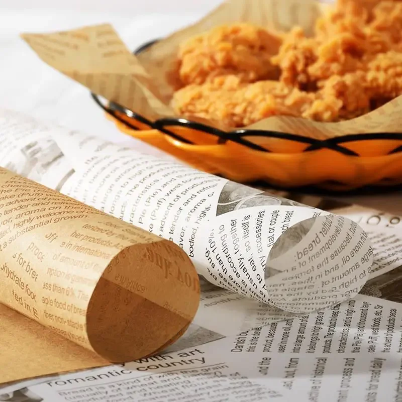 50pcs Oil-Proof Wax Paper for Food Wrapping and Baking