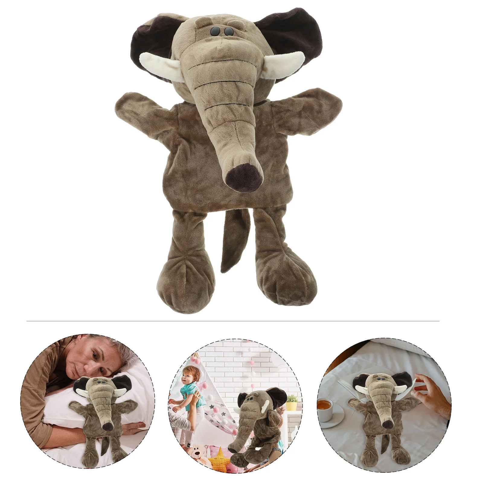 Elephant Hand Puppet Interaction Decorative Toy Stuffed Plush Cute Adorable Childrens Toys