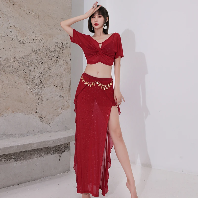 

Женский костюм для танца живота, костюм для восточных танцев с поясом