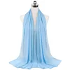 Femmes musulmanes en mousseline de soie Hijab châles écharpe Modal coton Jersey Hijabs plaine douce pour femme musulman Voile bandeau 70*180 cm islamique