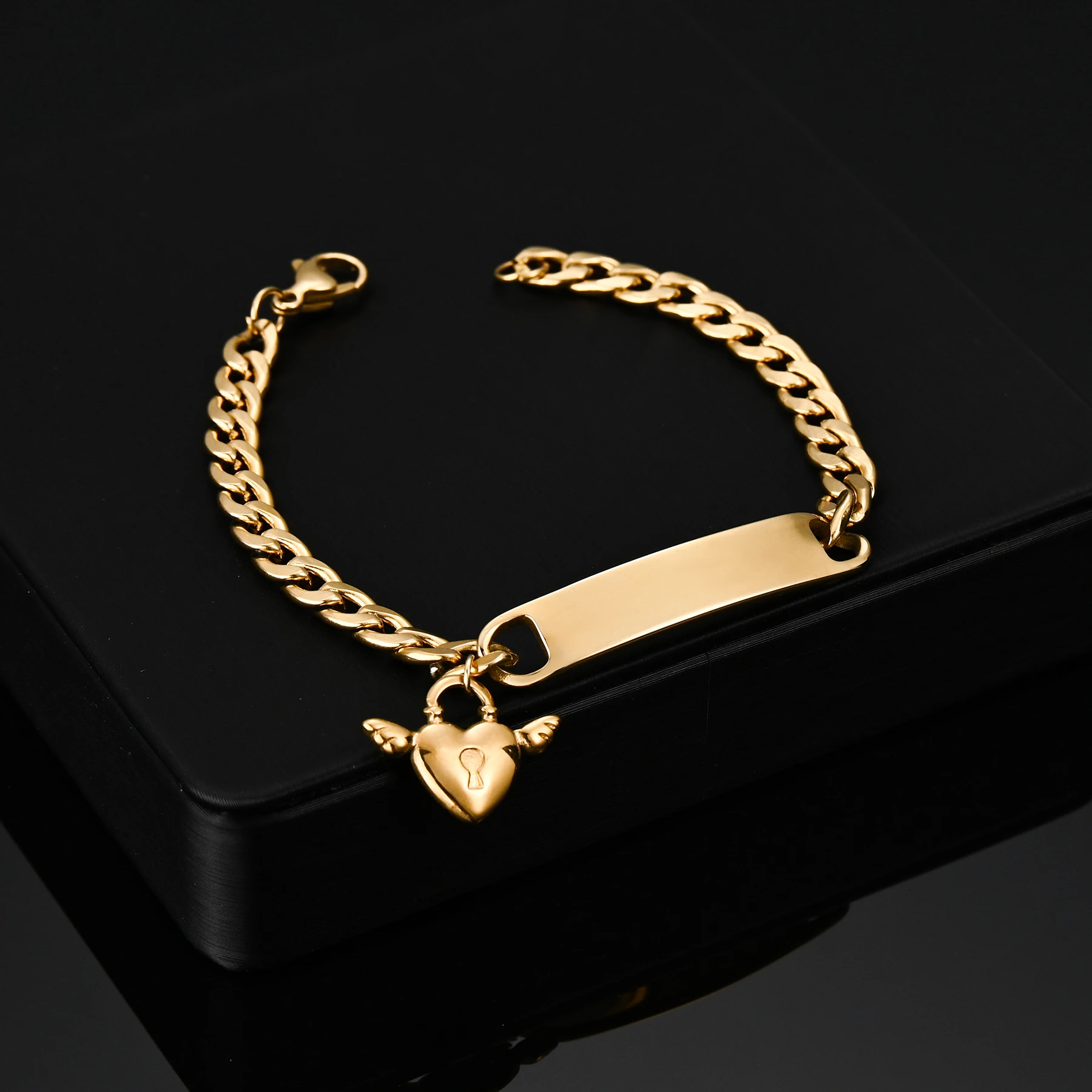 Customized Multiple Shape Engrave Name Bracelet for Women Stainless Steel Personalized Thick Chain Bangle Halloween Jewelry Gift S985667bf95c14b9ebb00049bef9cc6a2c