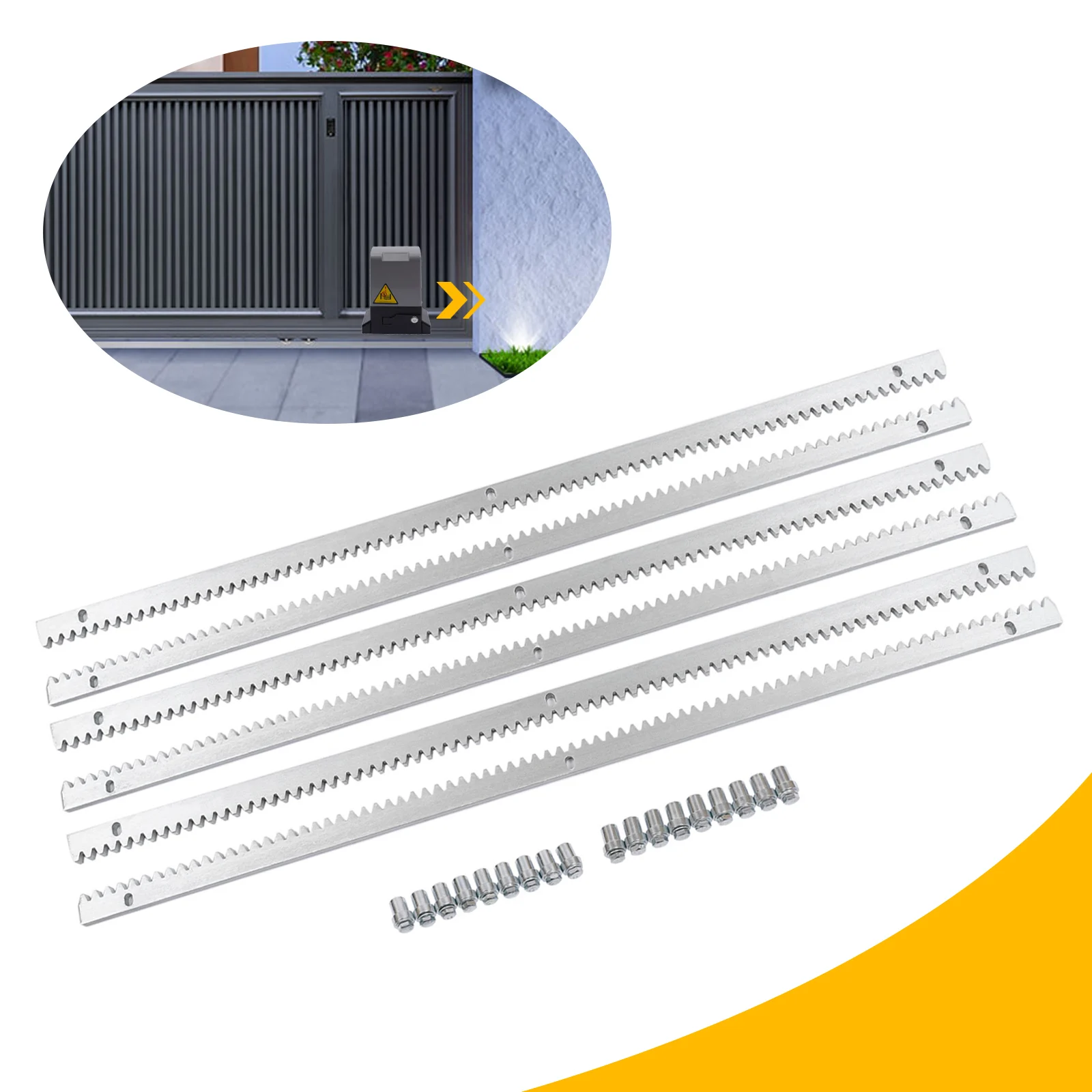 Electric Gate Parts 6-Piece Steel Gear Rack For Sliding Gate Openers ...