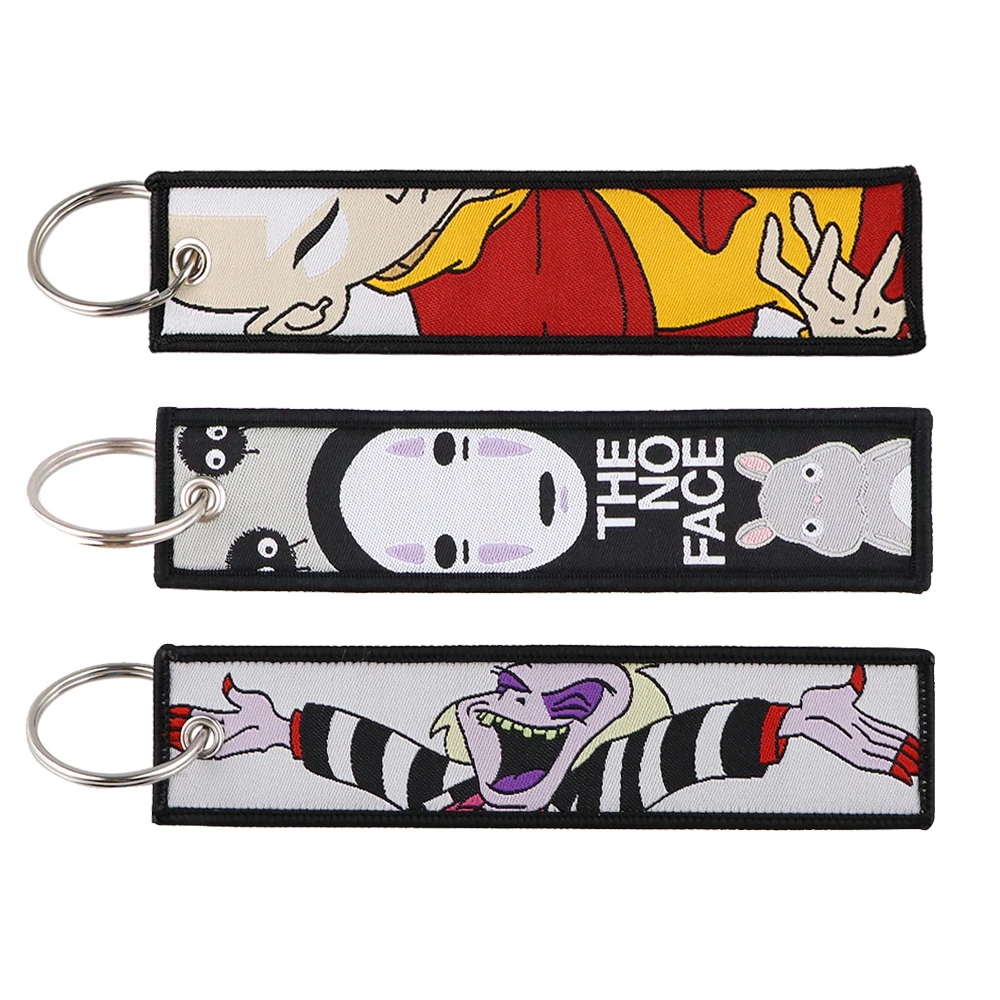 

Cartoon Cute Embroidered Keys Tag Keychains for Women Keyring American Anime Car Keys Fashion Jewelry Accessories Gifts