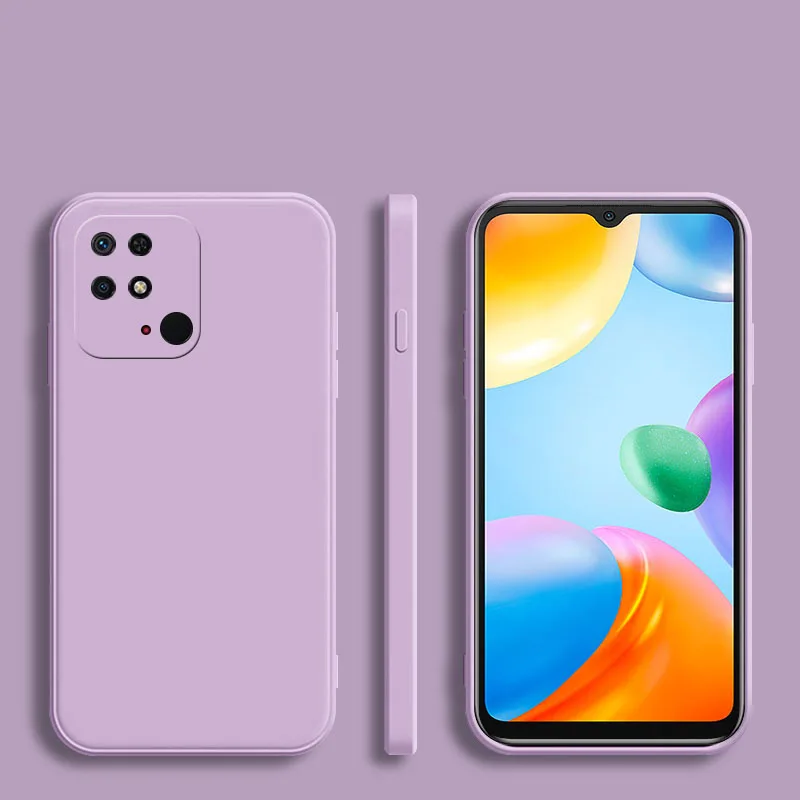 Stylish Square Frame Silicone Phone Case - Soft Matte Back Cover Full Protector