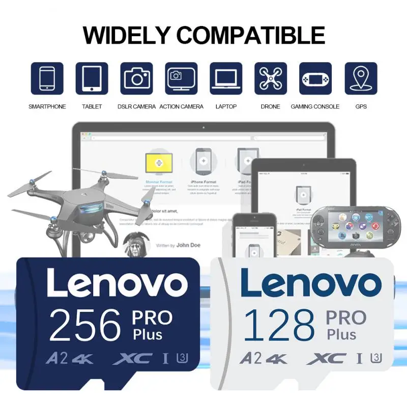 Lenovo-Carte mémoire Mini SD pour téléphone et PC, 2 To, 128 Go, 256 Go, 5123 Go, Micro TF, 64 Go, Classe 10, Livraison gratuite