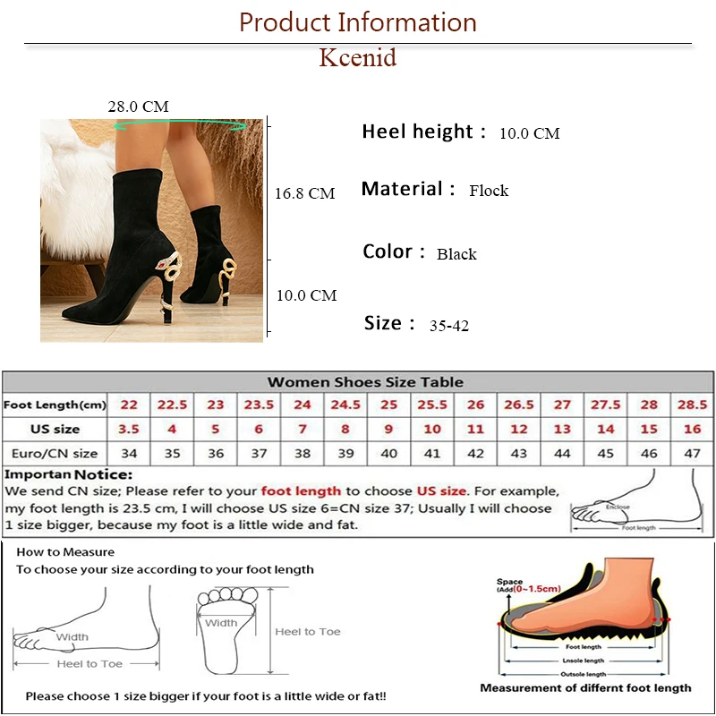 Kcenid Stretch Fabric Sexy Metal Decoration High Heels Ankle Boots For Women Pointed Toe Designer Modern Boots Ladies Party Shoe