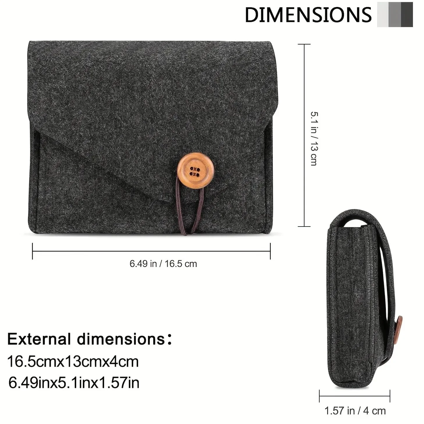 Compact Felt Cable Organizer Case for Adapters & Cables, Travel Storage Solution