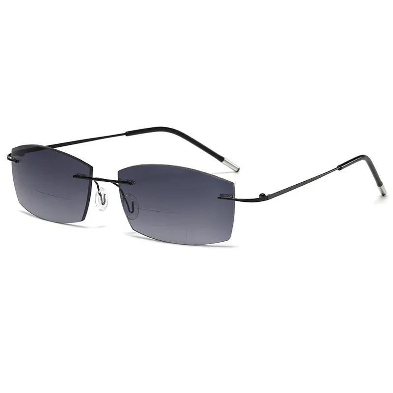Bifocal Glasses Men's Frameless Reading Glasses Men's Sunglasses Binocular Glasses +1.0 +2.0 +3.0 Men 4