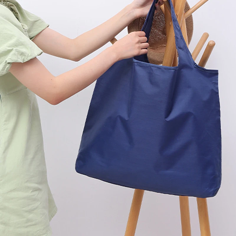  Reusable Bags Large Washable Market Shopping Bags Foldable Eco-Friendly Pocket Handbags For Travel Tote Bag Grocery Bag Pouch - 4