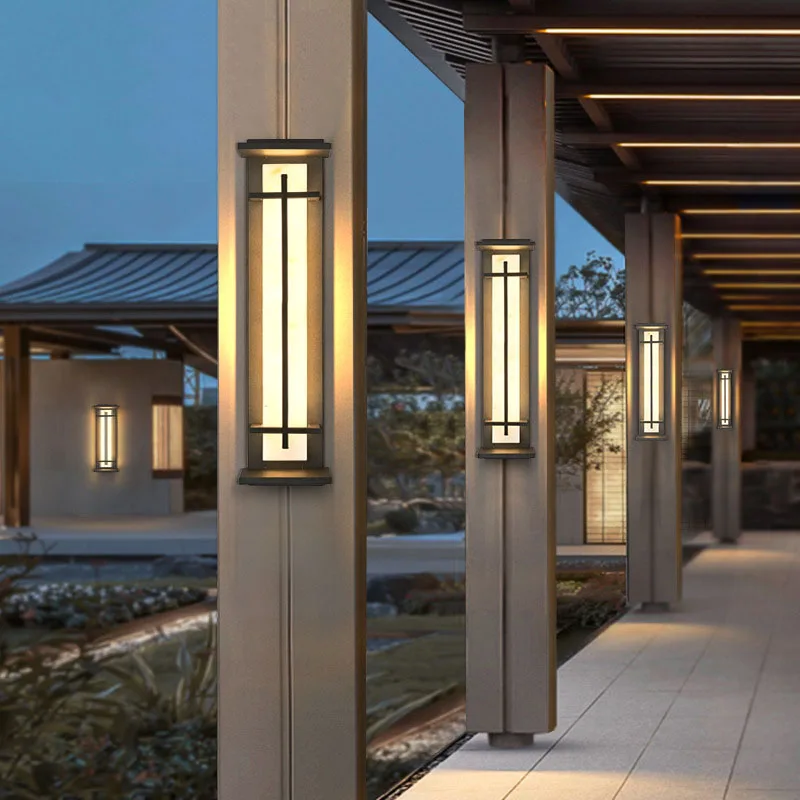 Outdoor LED Lmitated Marble Wall Lamp AC110V 220V Waterproof IP65 Stainless Steel Porch Light For Street Path Sconce Decoration