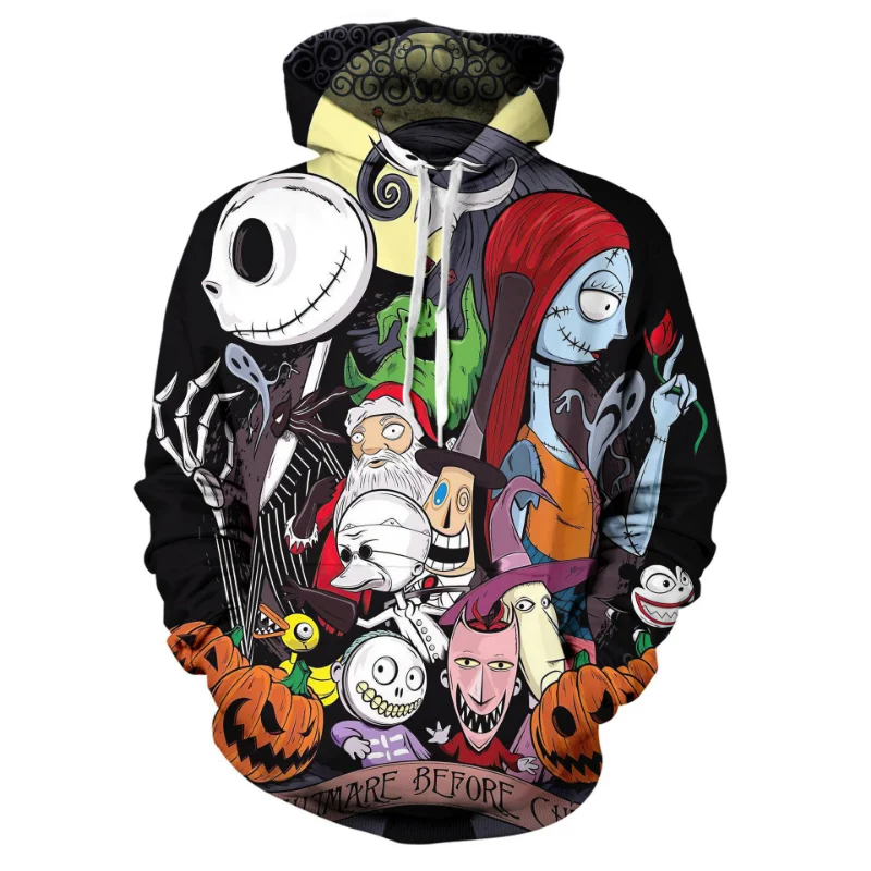 thumbnail image 1 of Sudadera con capucha de pesadilla antes de Navidad, ropa de calle de Jack Sally, Jersey Harajuku, chándal de Hip Hop, sudaderas con capucha de gran tamaño, 1 of 4