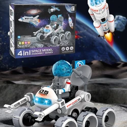Avion d'exploration spatiale 4 en 1, modèle de voiture fusée Satellite, blocs de construction à assembler, jouets Science et technologie, Stem, cadeau 