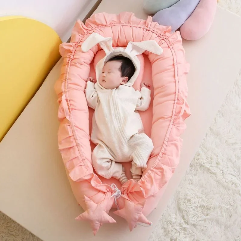 عش الطفل المحمول 0-18 شهرًا سرير مضاد للانقلاب قابل للفصل مع حصيرة تبريد سرير لحديثي الولادة للرضاعة الطبيعية وأسرة الأطفال