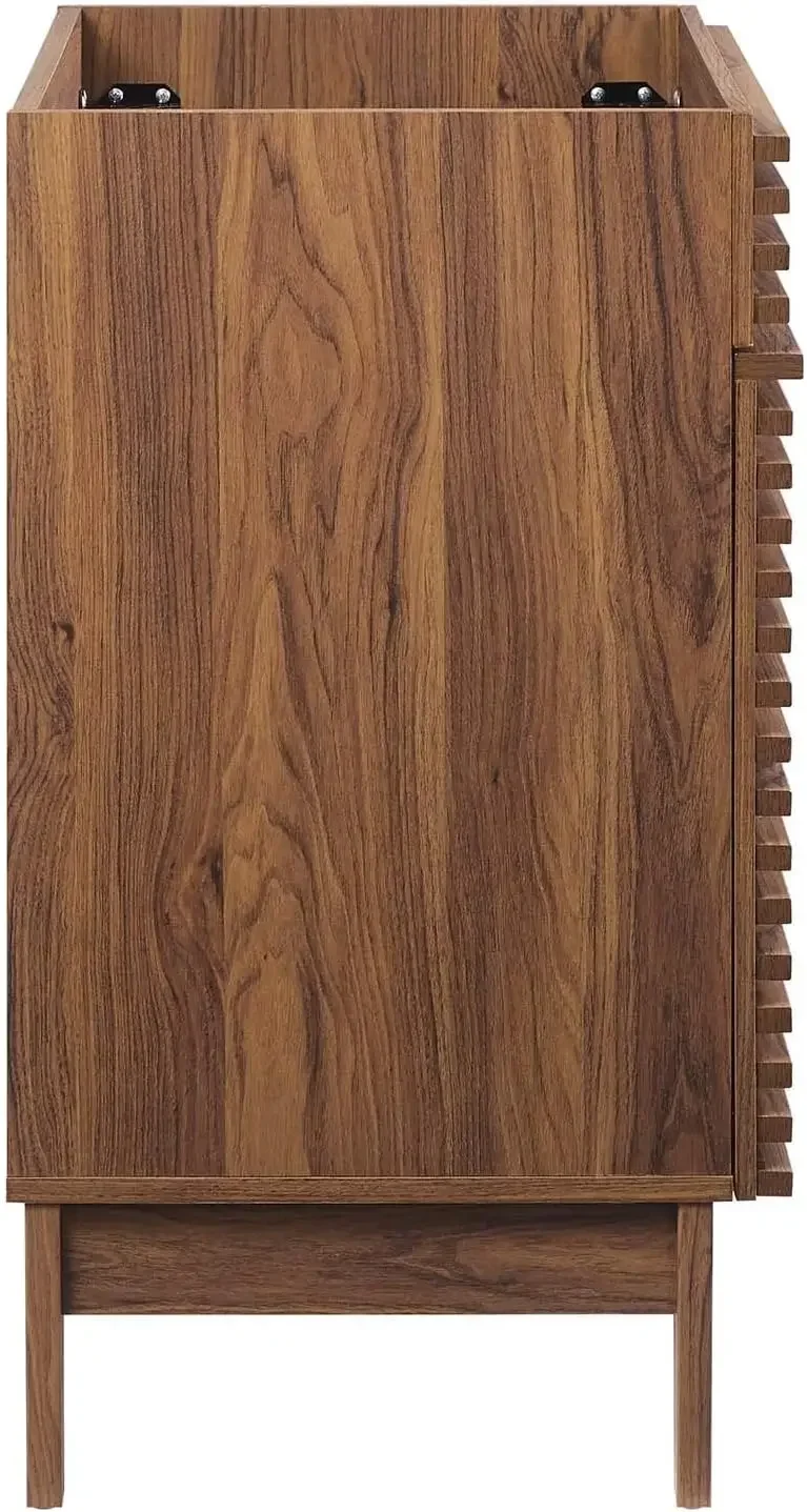 Render 30" Bathroom Vanity in Walnut-Sink Basin Not Included 30 Inch solid construction with practical functionality Walnut 6
