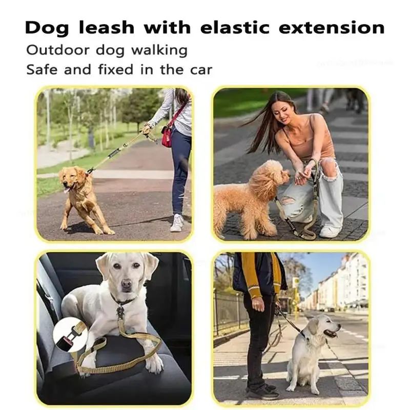 Durable Reflective Dog Leash with Dual Padded Handles for Comfortable Control