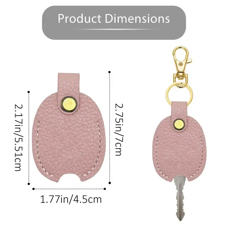 Leather Key Protector Car Key Loop Replacement Vintage Key Sleeve Stylish Keychain Leather Leather Key Sleeve For Women Men 6