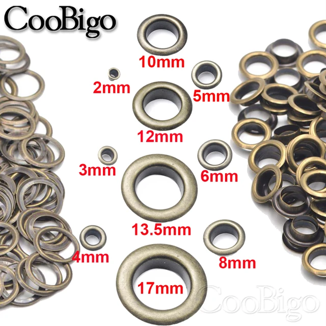 100 Sets Metall Öse Tülle Ring Kit für Bekleidungs Leinwand Nähen Zubehör  Bronze 2mm 3mm 4mm 5mm 6mm 8mm 10mm 12mm 14mm 17mm - AliExpress