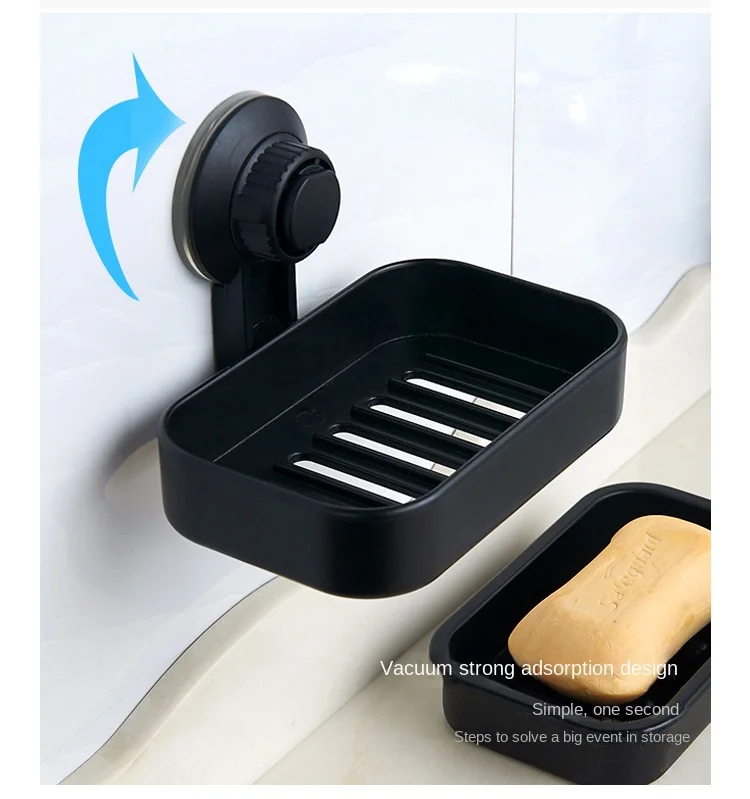 Description Picture 6 of itemSoap Box Drain Soap Holder Box Bathroom Shower Soap Holder Sponge Storage Tray Creative Sucker Water-free Storage Box