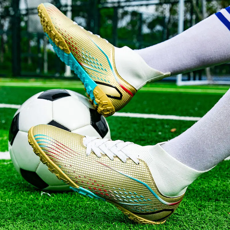 Field Boots Men's Soccer Shoes Society TF/FG Anti-slip Football Cleats Children's Outdoor Training Sports Footwear 2024_voghion.com