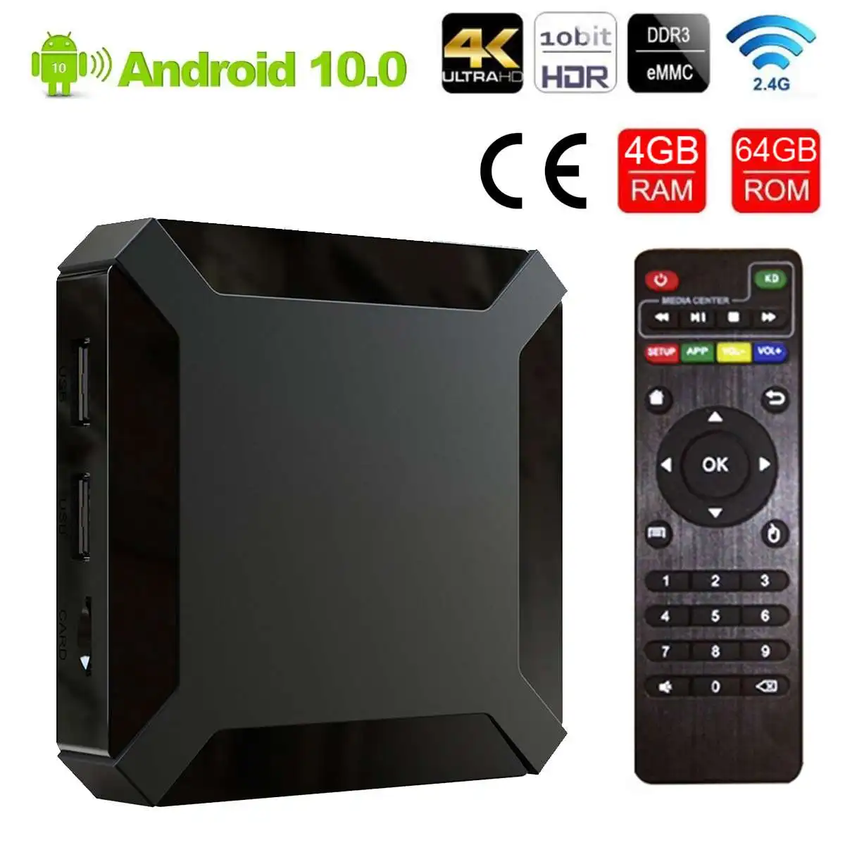 

ТВ-приставка Allwinner H313 на Android 1080, 4K, 2,4 P, 4 + 64 ГБ, Wi-Fi