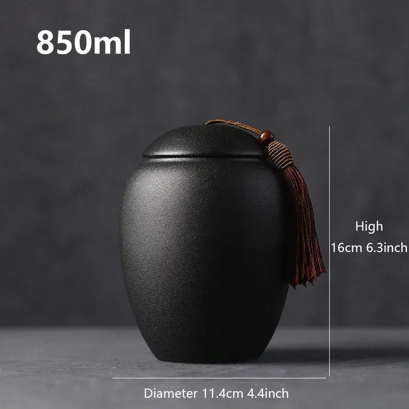 Cremation Urn Ceramic Urns for Pet Black Cremation Human Ashes Small Keepsake Funeral Casket Memoria Urn