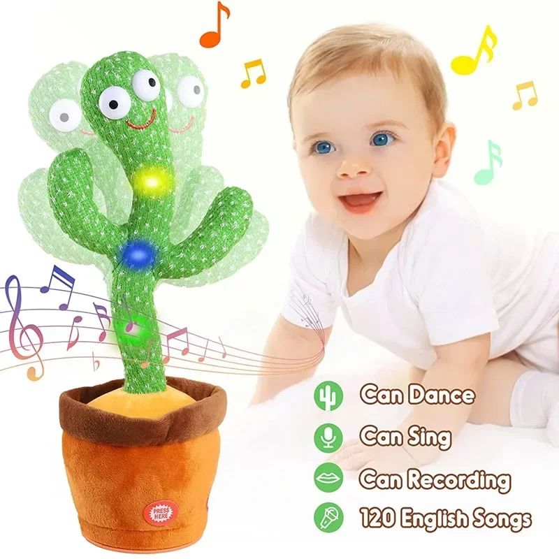 Kids Dancing Talking Intelligent Cactus Interactive Learning and Musical Toy To Dance Record and Speak with Fun dancing cactus toy
