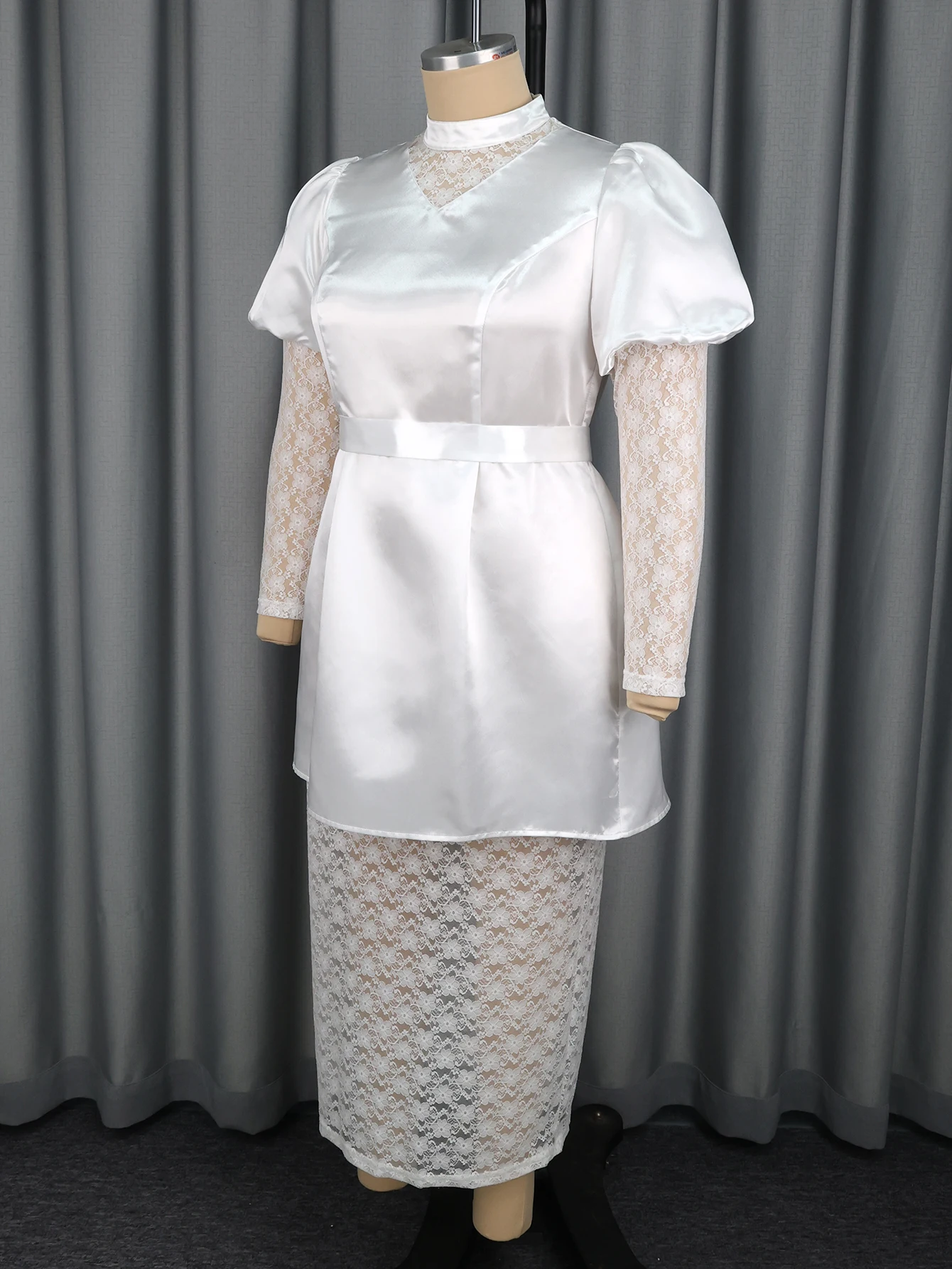 long sleeve lace collar dress Milusa
