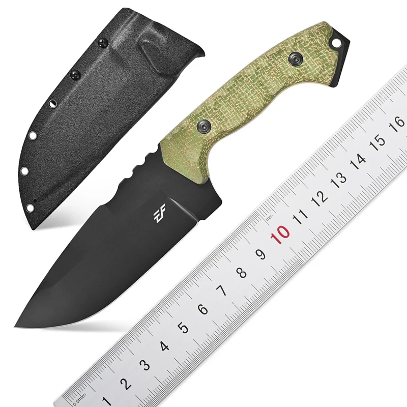 Eafengrow EF154 Fixed Straight Knife Nitro-V Stainless Steel Blade Micarta Handle Fixed Blade Knife Full Tang EDC Tool for Outdo 2