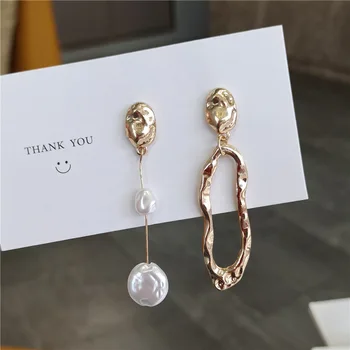 LATS Elegant Asymmetrical Baroque Pearl Stud Earrings for Ladies and Girls Personality Irregular Fashion Jewelry Party Gifts 1