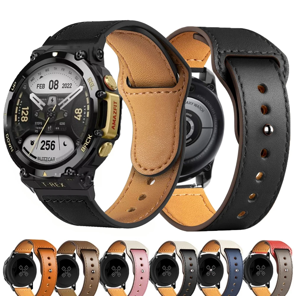 

Ремешок из натуральной кожи для смарт-часов Huami Amazfit T-Rex 2, сменный Браслет для Amazfit T Rex Trex 2 Pro