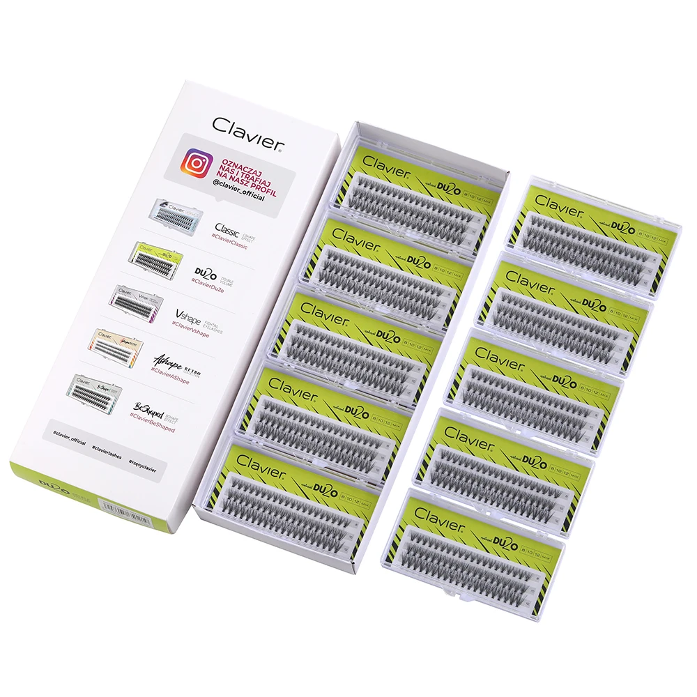Clavier DU2O 10 Boxes Per Set Eyelashes 20D Cluster Lashes Natural  Extensions False Eyelashes Double The Volume