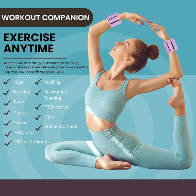 Wrist Ankle Weights Wearable Adjustable Arm Leg Weights Bangles Weighted Pilates Weight Bracelet for Yoga Barre Walking Gym