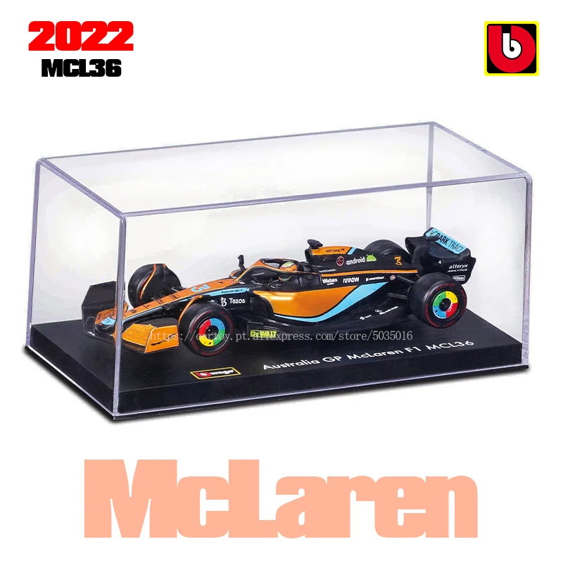 Bburago 1:43 2022 #4 Ando Norris Mclaren F1 Team Mcl36 #3 Daniel Ricciardo Lega Giocattolo Modello Di Auto Super Formula Die Cast Model