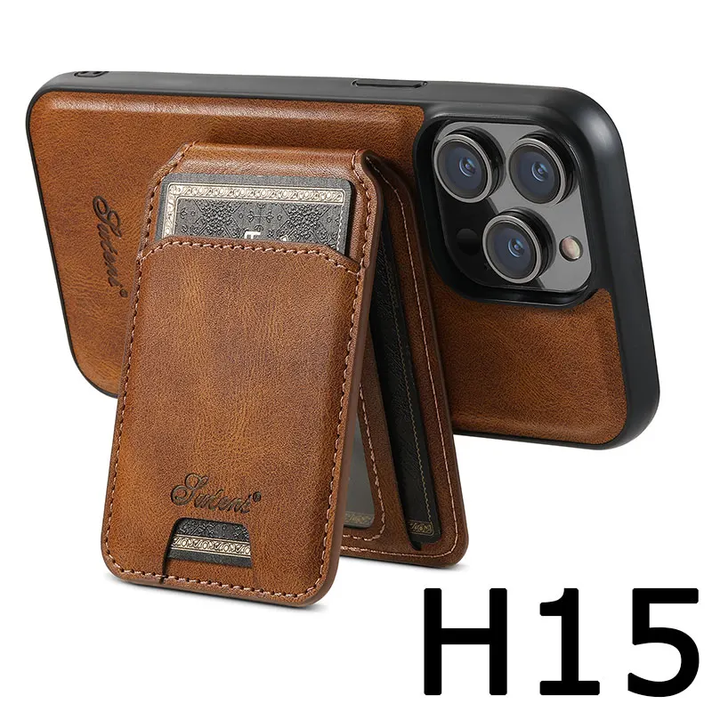 thumbnail image 1 of Leather Wallet Holder Phone Case For Iphone 13 14 15 12 Pro Max 14Plus Magnetic Stand Phone Cover For Samsung S22 S23 Ultra Plus, 1 of 5