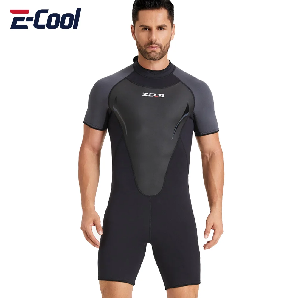 

Mens Womens 3mm Neoprene Shorty Wetsuit One-piece Diving Suit Back Zip Wetsuit for Scuba Diving Snorkeling Surfing Swimming