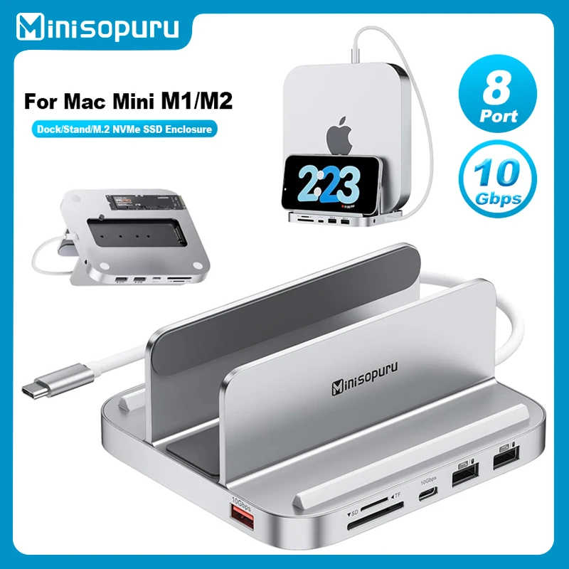 UGREEN Mac Mini Docking Station USB HUB Type-C to DP 4K240Hz M.2 NVMe SSD Slot 10Gbps USB-A Splitter SD&TF 3.5MM for Mac Mini M4 - 7 UGREEN Mac Mini Docking Station USB HUB Type-C to DP 4K240Hz M.2 NVMe SSD Slot 10Gbps USB-A Splitter SD&TF 3.5MM for Mac Mini M4 - 7
