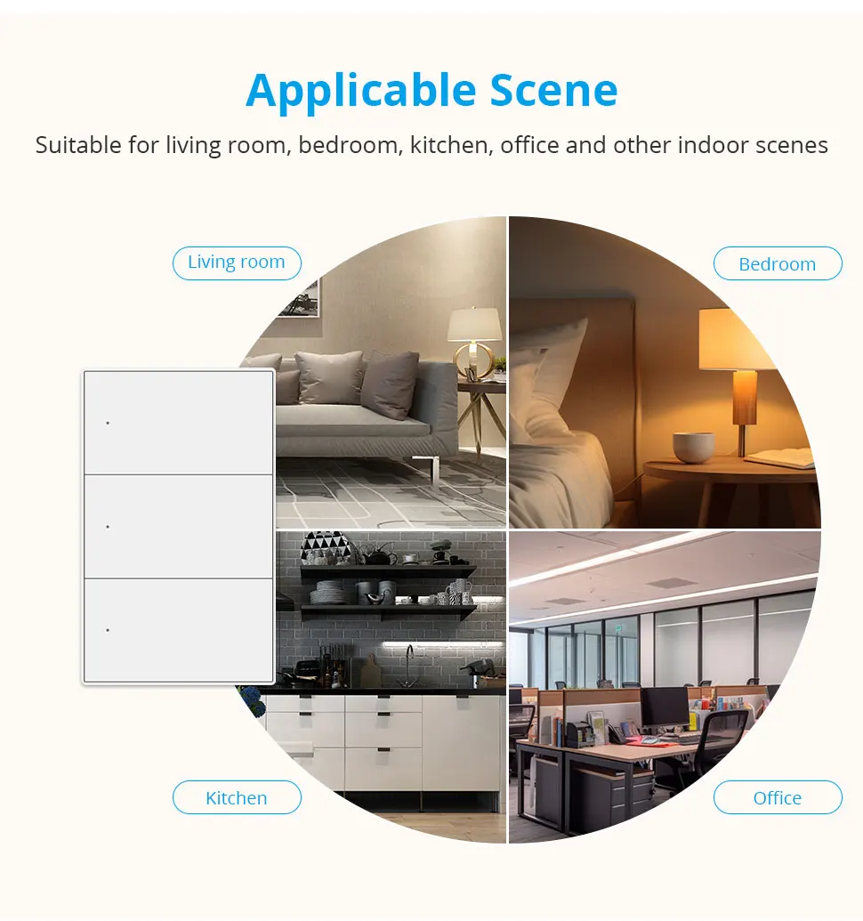 Matter Over WiFi Smart Wall Light Switch 1 2 3 4 6 Gangs with Neutral Switch US
