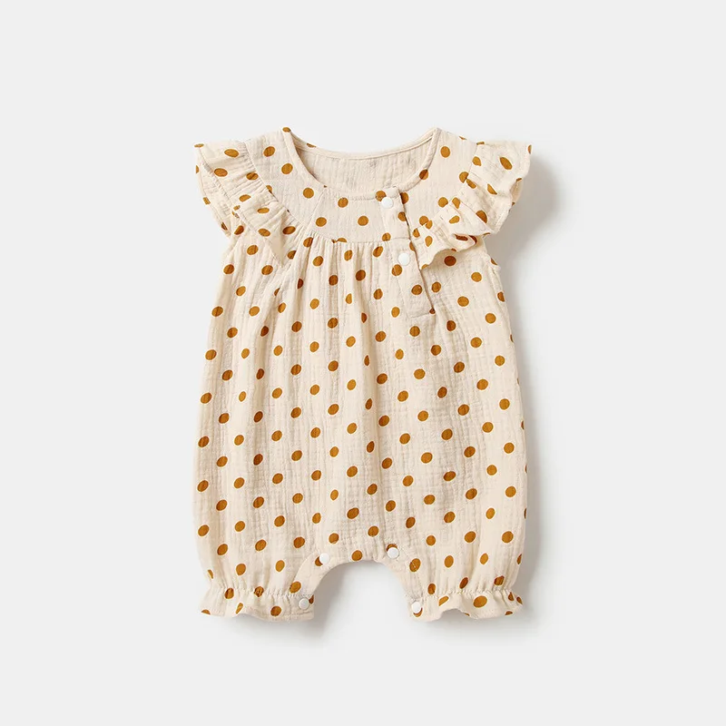 

Baby Girls Clothes Romper Summer Thin Newborn Dot Pattern Design O-neck Solid Color Sleeveless All-match Cotton Casual Fashion