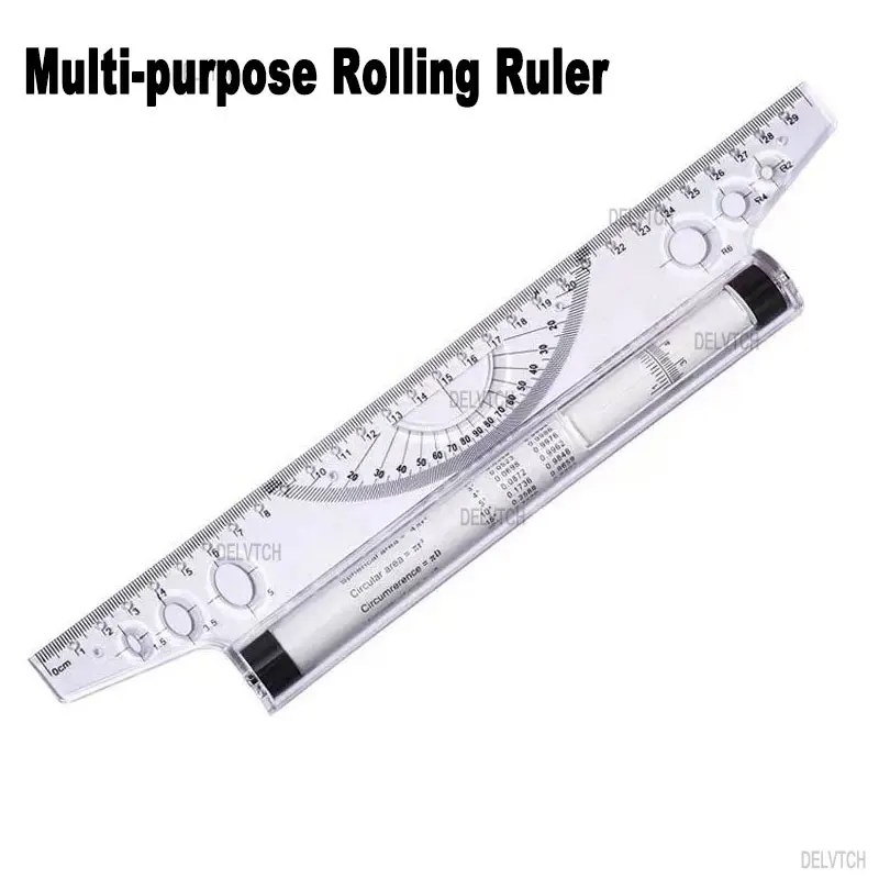 30cm Multi-purpose Angle Parallel Scroll Rolling Ruler Art Design Architect  Drafting Drawing Measuring Balance Scale Template