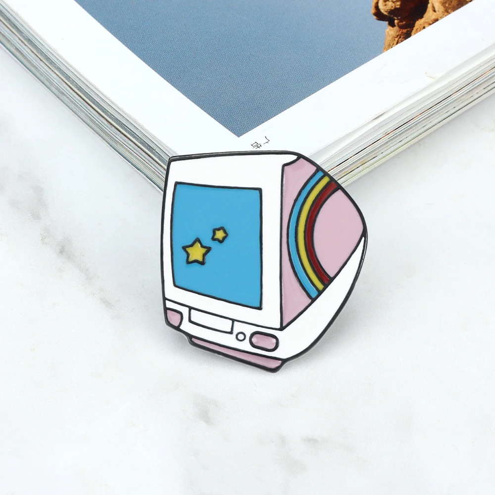 Clássico computador cursor broche ai ps toolbar esc teclado janela ícone ampulheta esmalte pino para it trabalhador saco crachá presentes jóias 7