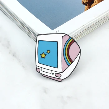 Clássico computador cursor broche ai ps toolbar esc teclado janela ícone ampulheta esmalte pino para it trabalhador saco crachá presentes jóias 7