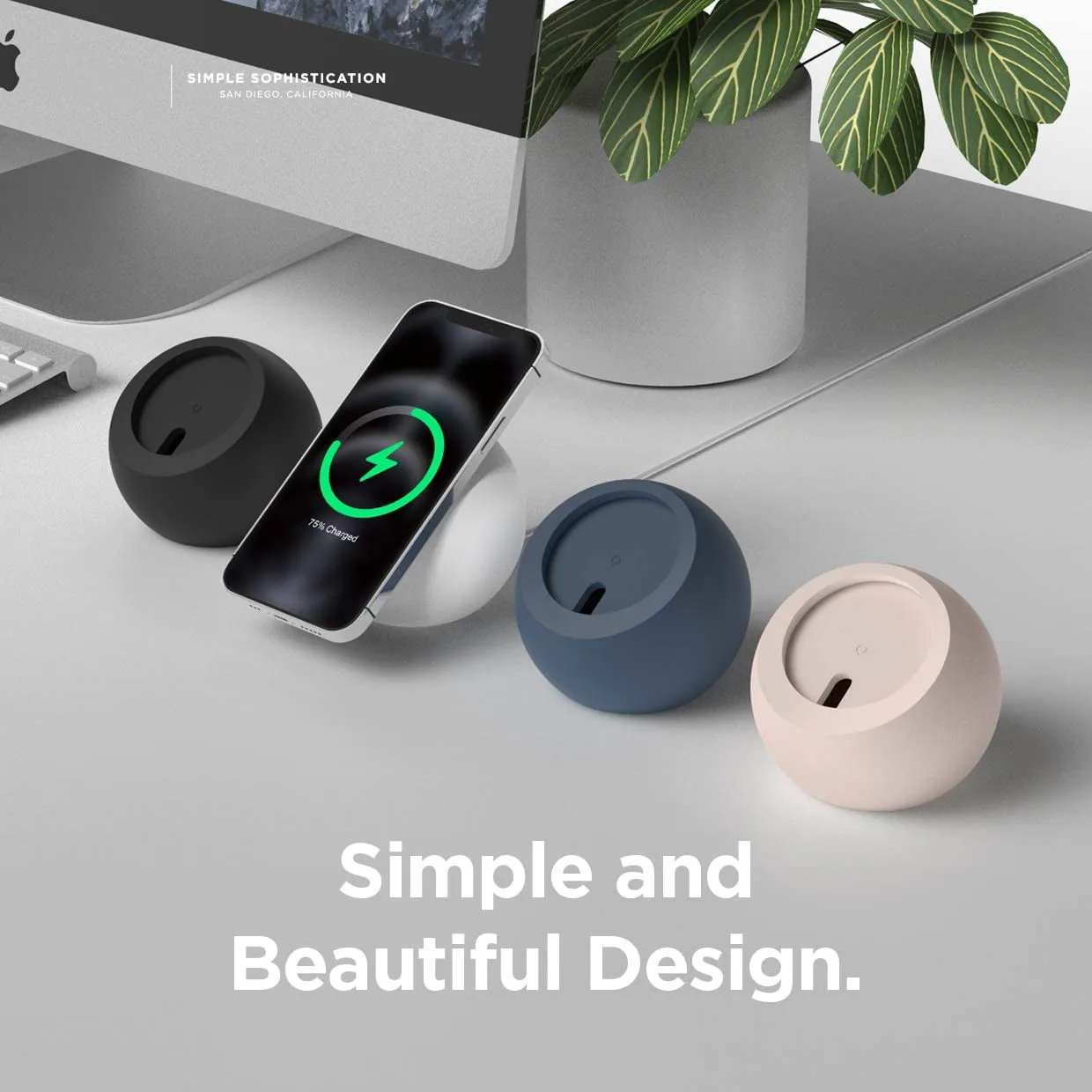 

Desk Ball Shape Magnetic Silicone Charging Holder for Magsafe Apple IPhone 13 Pro Mac Safe Wireless Charger Dock Station Stand