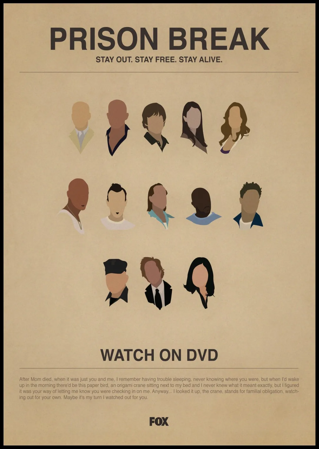 Prison Break Posters Classic Popular TV Drama Decorative Retro Vintage Kraft Paper Poster Wall Home Bar Posters Decor Gift A1