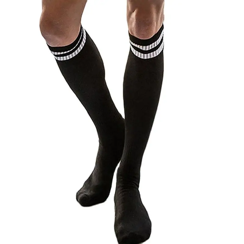CLEVER-MENMODE Men Sexy Strap Underwear Briefs Bondage Lingerie Stockings Set Long Socks Elastic Harness Erotic Costume Leg