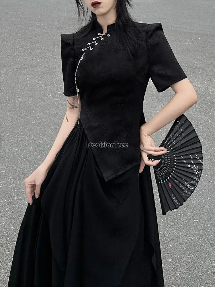 spring summer new chinese style women elegant sexy cheongsam dress set sexy improved casual daily cheongsam dress set