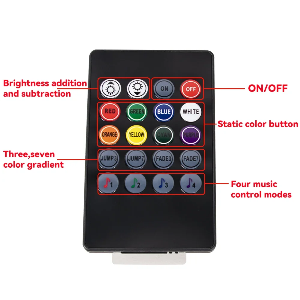 4 in 1 Neon 36LED LED Car Interior Ambient Foot Light USB Wireless Remote Music Control Auto RGB Atmosphere Decorative Lamp